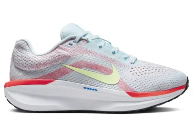 Pre-owned Nike Winflo 11 Barely Volt (women's) Sneakers In Glacier Blue/bright Crimson/sail