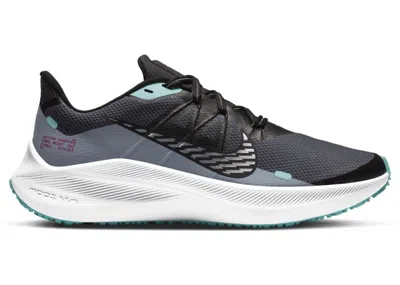 Pre-owned Nike Winflo 7 Shield (women's) Sneakers In Obsidian Mist/black/aurora Green