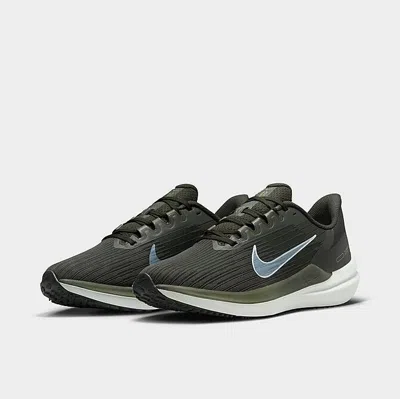 Nike Winflo 9 Dd6203-300 Men's Green/sequoia Road Running Shoes Size 9.5 Clk940 In Sequoia/cargo Khaki/alligator/glacier Blue