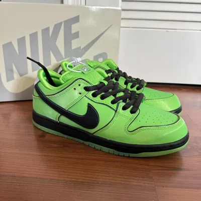 Pre-owned Nike With Box  Sb Dunk Low Powerpuff Girls Buttercup Mens Shoes Fz8319-300 In Green
