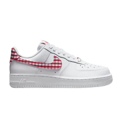 Pre-owned Nike Wmns Air Force 1 '07 Essential 'mystic Red Gingham' In White