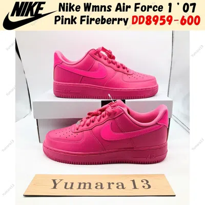 Pre-owned Nike Wmns Air Force 1 ‘07 Low Pink Fireberry Dd8959-600 Us Womens 5-15