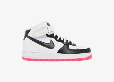 Pre-owned Nike Wmns Air Force 1 07 One Mid White Black Volt Pink Yellow Fd0866 100 Womens