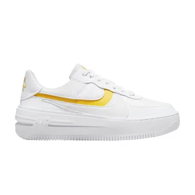 Pre-owned Nike Wmns Air Force 1 Plt.af.orm 'white Yellow Ochre'