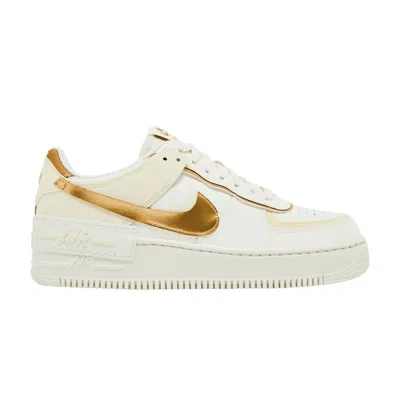Pre-owned Nike Wmns Air Force 1 Shadow 'sail Metallic Gold' | Cream | Women's Size 9
