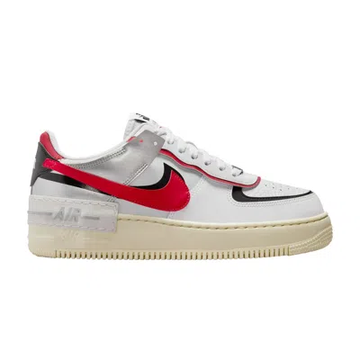 Pre-owned Nike Wmns Air Force 1 Shadow 'white Red Metallic Silver'