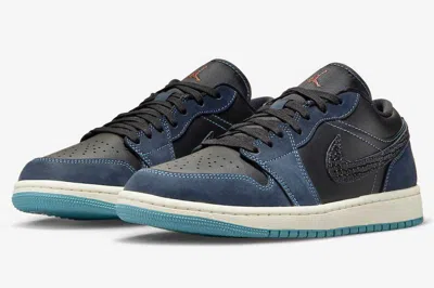 Pre-owned Nike Wmns Air Jordan 1 Low Navy Black Snakeskin Fj5478-010 Us 6.5 - 12 Women