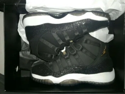 Pre-owned Nike Wmns Air Jordan 11 Retro Prem Hc Black/metallic Gold-white 852625-030 Size 5