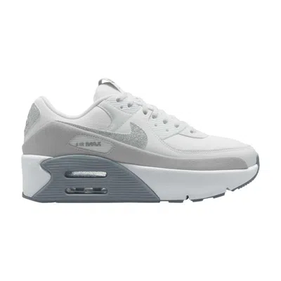 Pre-owned Nike Wmns Air Max 90 Lv8 'glitter Swoosh' In White
