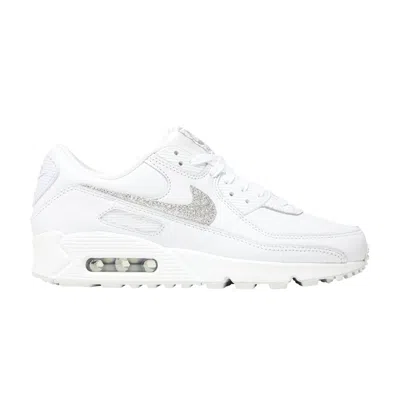 Pre-owned Nike Wmns Air Max 90 Se 'silver Glitter Swoosh' In White