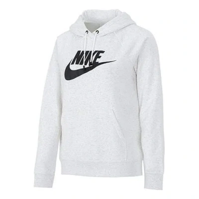 Nike (wmns) As W  Sportswear Essntl Flc Gx Hoodie Birch Heather In White