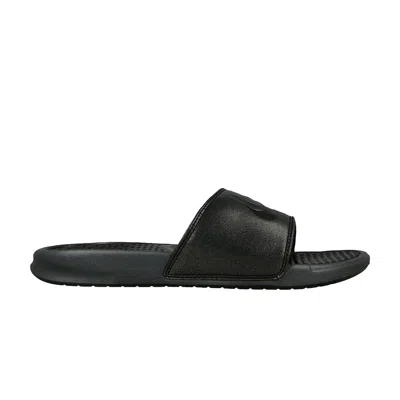 Pre-owned Nike Wmns Benassi Jdi Metallic Qs 'metallic Black' | Women's Size 9