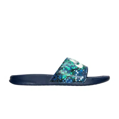 Pre-owned Nike Wmns Benassi Jdi Slide 'floral Print - Binary Blue' | Women's Size 6