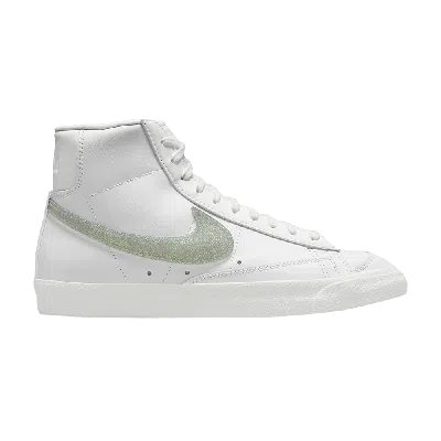 Pre-owned Nike Wmns Blazer Mid '77 Essential 'glitter Swoosh - Dusty Sage' In White