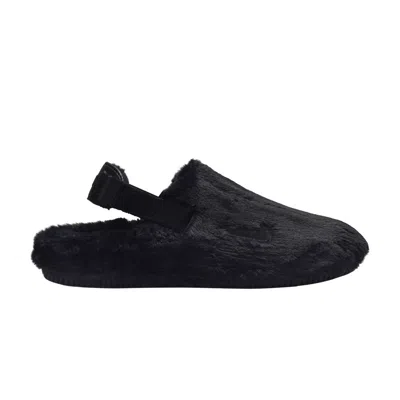 Pre-owned Nike Wmns Calm Mule Se 'triple Black Fur' | Women's Size 9