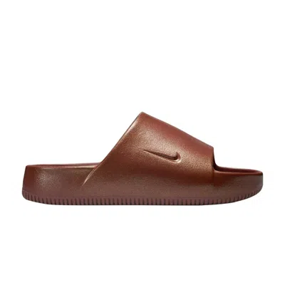 Pre-owned Nike Wmns Calm Slide 'shimmery Red Sepia' | Brown | Women's Size 8