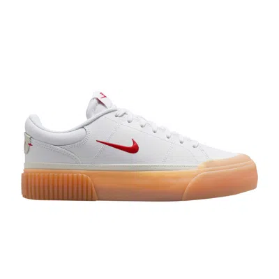 Pre-owned Nike Wmns Court Legacy Lift 'white University Red Gum' | Women's Size 12