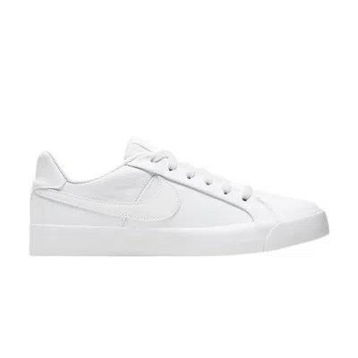 Pre-owned Nike Wmns Court Royale Ac Canvas 'triple White'