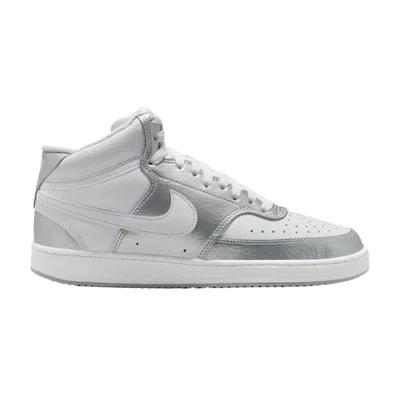 Pre-owned Nike Wmns Court Vision Mid 'metallic Silver White' | Women's Size 9.5