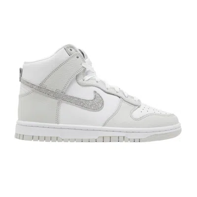 Pre-owned Nike Wmns Dunk High 'silver Glitter Swoosh' In Grey