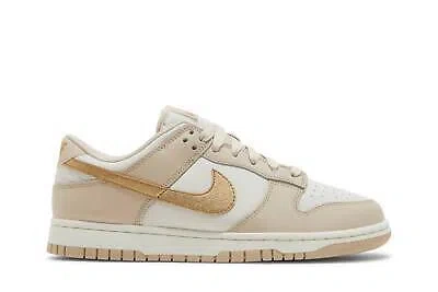 Pre-owned Nike Wmns Dunk Low 'gold Swoosh' Dx5930-001 In Phantom/metallic Gold/sanddrift/sail