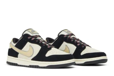 Pre-owned Nike Wmns Dunk Low Lx Black Suede Women's Dv3054-001 In Black/team Gold/coconut Milk