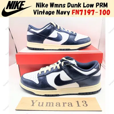 Pre-owned Nike Wmns Dunk Low Prm Vintage Navy Fn7197-100 Us 5-15 Brand In Blue