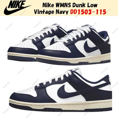 Pre-owned Nike Wmns Dunk Low Vintage Navy Midnight Dd1503-115 Size Us 5-15 Brand