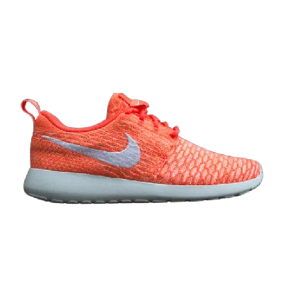 Pre-owned Nike Wmns Flyknit Roshe Run In Red