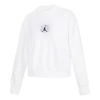 Nike (wmns) Jordan Solid Color Embroidered Round Neck Long Sleeves White Hoodie