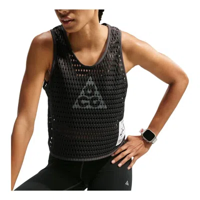 Nike (wmns)  Acg Radical Airflow Dri-fit Trail Running Tank Top 'anthracite Cool Grey' In Black