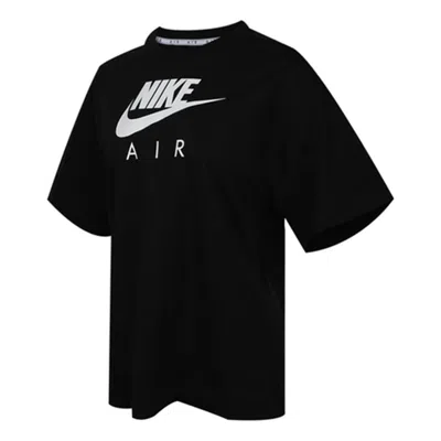 Nike (wmns)  Air Alphabet Logo Printing Sports Short Sleeve Black