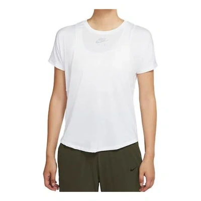 Nike (wmns)  Air Dri-fit Running Sports Round Neck Short Sleeve White T-shirt