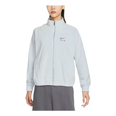Nike (wmns)  Air Logo Corduroy Full-zip Stand Collar Jacket 'grey' In Blue