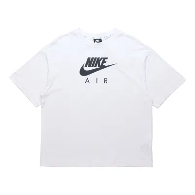 Nike (wmns)  Air Logo Printing Loose Knit Sports Short Sleeve White