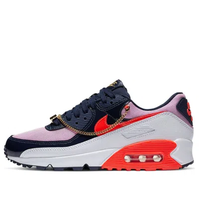 Nike (wmns)  Air Max 90 'cuban Link - Navy Pink' In Animal Print