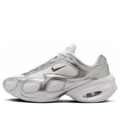 Nike Air Max Muse Mesh-trimmed Metallic Leather Sneakers In White