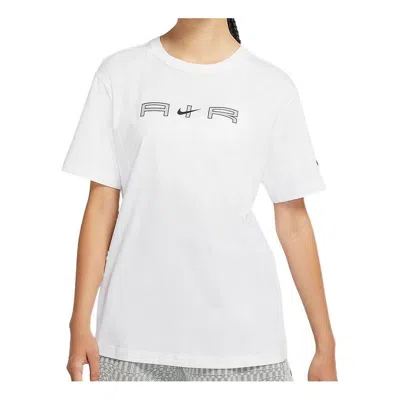 Nike (wmns)  Air Reflective Alphabet Round Neck Sports Short Sleeve White T-shirt