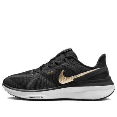 Nike (wmns)  Air Zoom Structure 25 'black Metallic Gold' In Animal Print