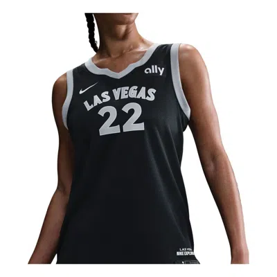 Nike (wmns)  A'ja Wilson Las Vegas Aces Dri-fit Wnba Victory Jersey 'black Flat Silver White'