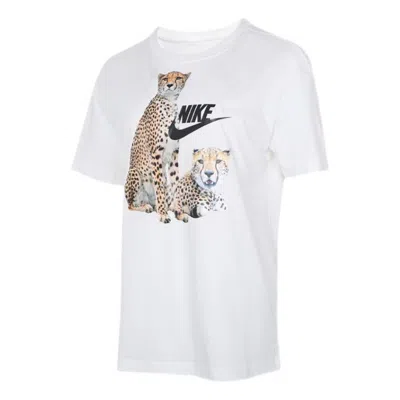 Nike (wmns)  Animal Logo Cartoon Printing Sports Short Sleeve White