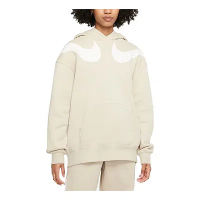 Nike (wmns)  As W Nsw Swsh Flc Gx Hoodie Casual Sports Knit Pullover Fleece Creamy White In Neutral