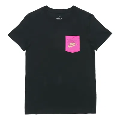 Nike (wmns)  As W Nsw Tee Contrasting Colors Logo Short Sleeve Black
