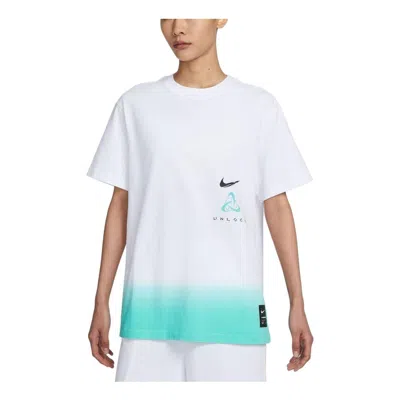 Nike (wmns)  Basketball T-shirt 'white Aqua' In Blue