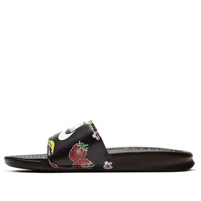 Nike (wmns)  Benassi Jdi Floral Slide 'fruit Print' In Black