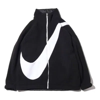 NIKE (WMNS) NIKE BIG SWOOSH LARGE LOGO LAMB'S WOOL REVERSIBLE JACKET US EDITION BLACK