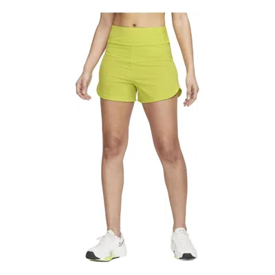 Nike (wmns)  Bliss Dri-fit Fitness High-waisted Brief-lined Shorts 'green' In Yellow