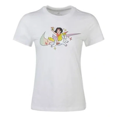 Nike (wmns)  Cartoon Logo Knit Short Sleeve 'white'