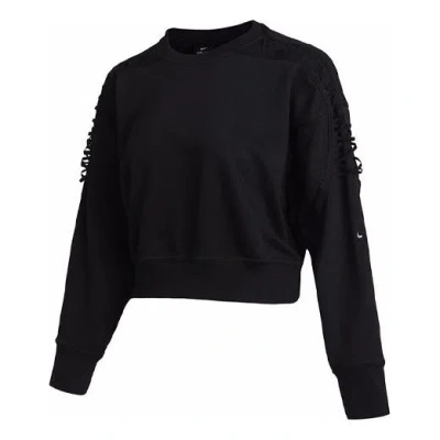 Nike (wmns)  Casual Sports Knit Training Round Neck Black Hoodie