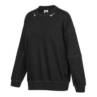 Nike (wmns)  Casual Sports Loose Round Neck Long Sleeves Black Hoodie